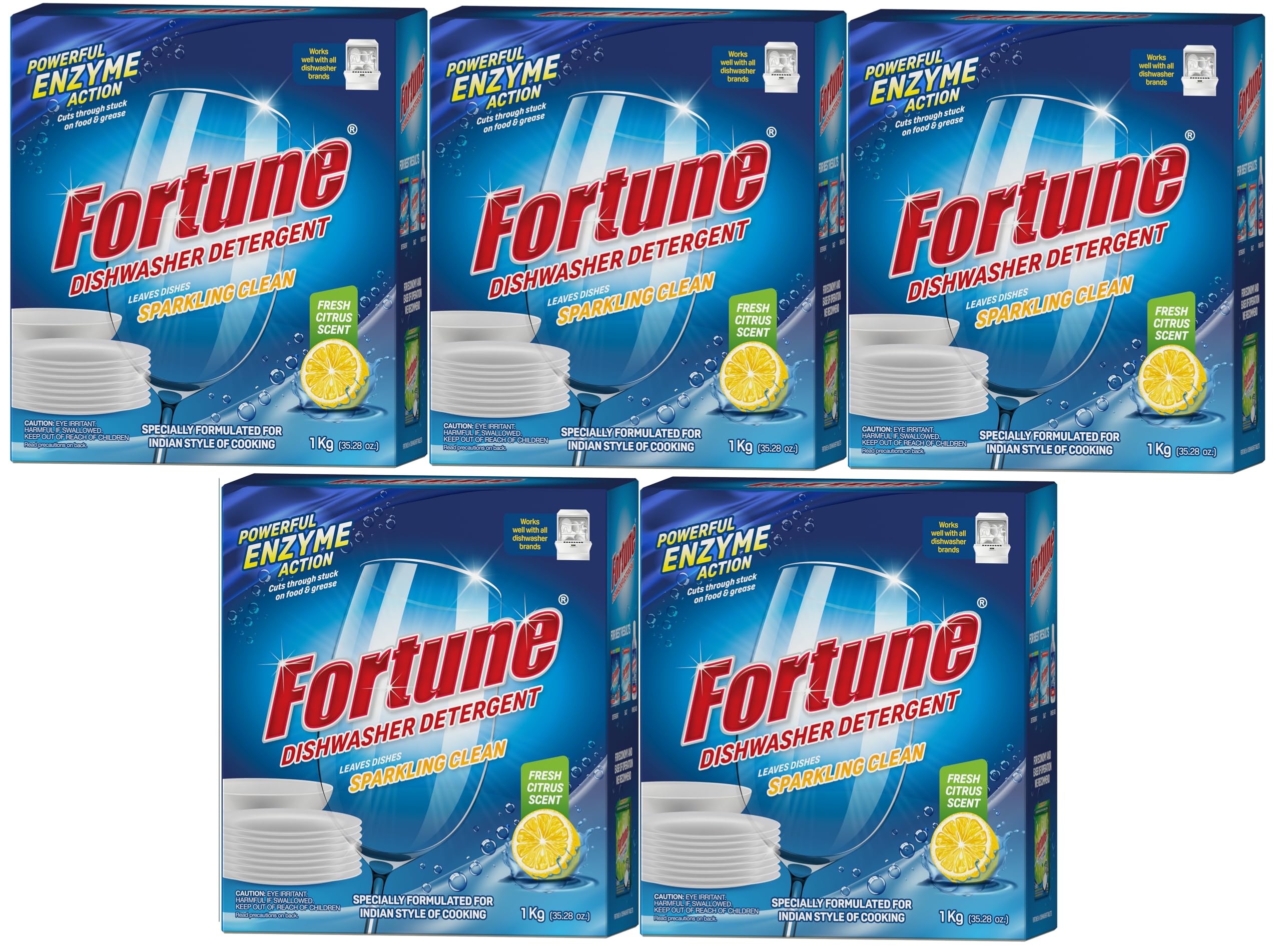 Dishwasher Detergent Powder- 1 Kg x 5 Pcs - Compatible with All Dishwasher Brands