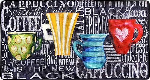 J&V TEXTILES Tapete de cocina antifatiga, tapete de cocina acolchado antifatiga, tapete acolchado para el suelo de cocina, antideslizante,