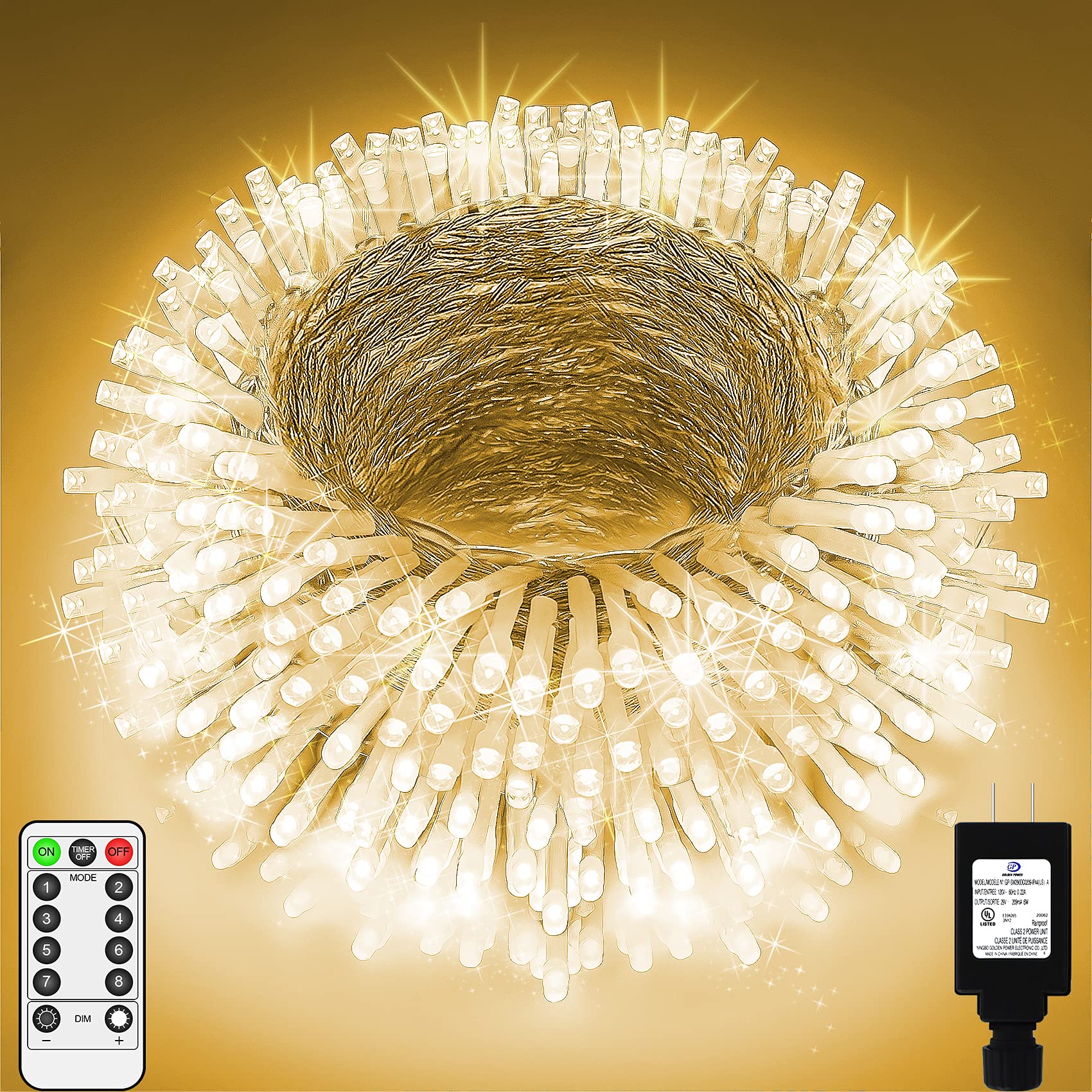 JXLEDAYY 1000 LED Christmas Lights, 403 FT Super Long Christmas Lights Outdoor Waterproof, 8 Modes & Timer Fairy Light LED String Lights for Xmas Tree Wedding Holiday Party Thanksgiving Decoration