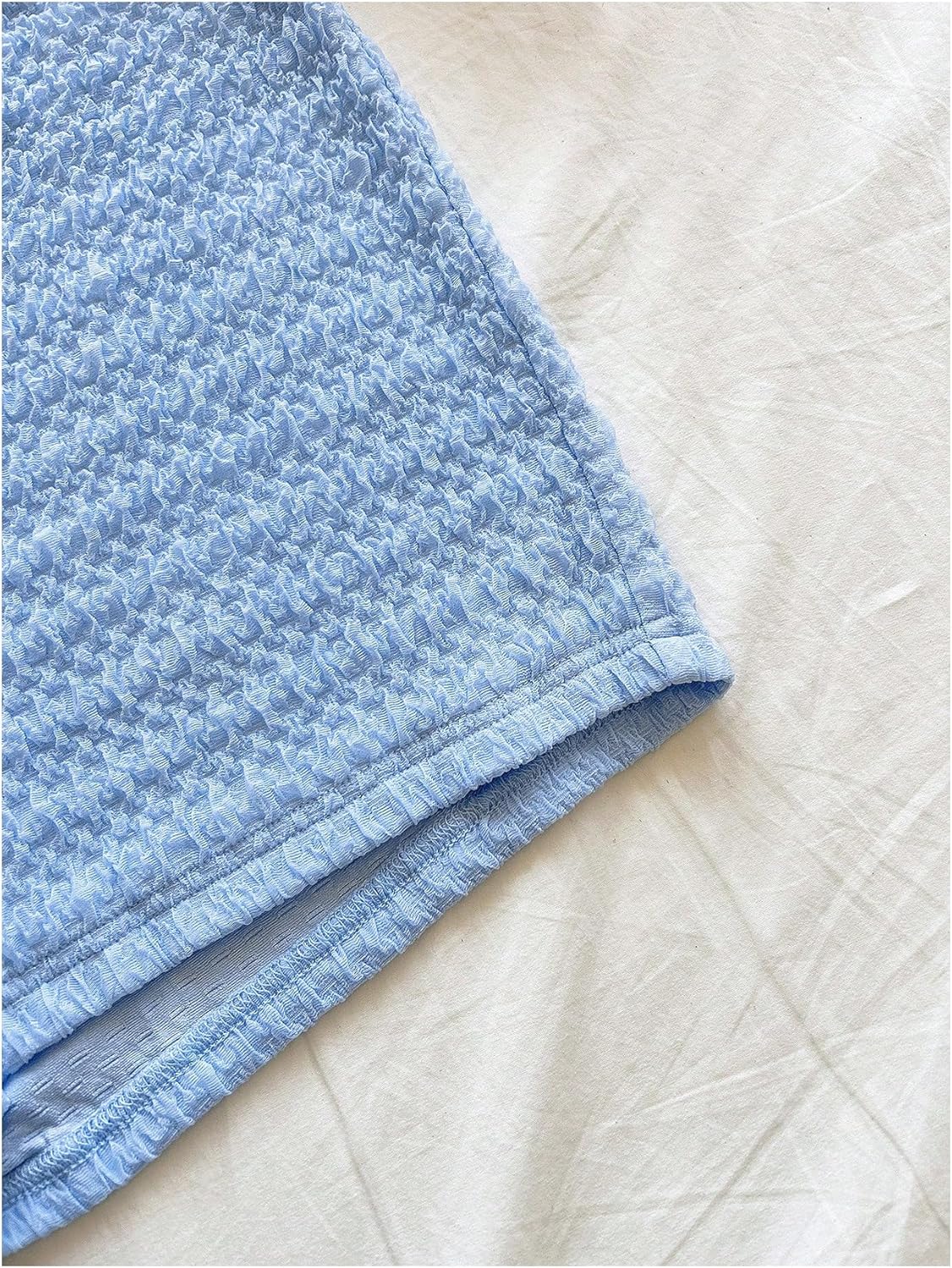 Milumia Women's 2 Piece Outfit Textured Split Backless Y2k Halter Top and Shorts Set - Image 4