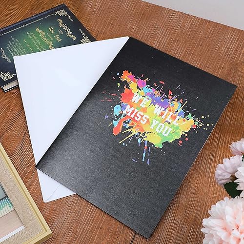 Miniatura 5 de Zonon 3 juegos de tarjetas grandes de despedida para compañeros de trabajo We Will Miss You Goodbye Good Luck con sobre, divertidos regalos para