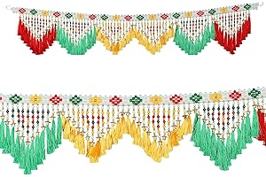 Artificial Door Toran Hanging with Colorful Thread Tassels and Moti Beads for...