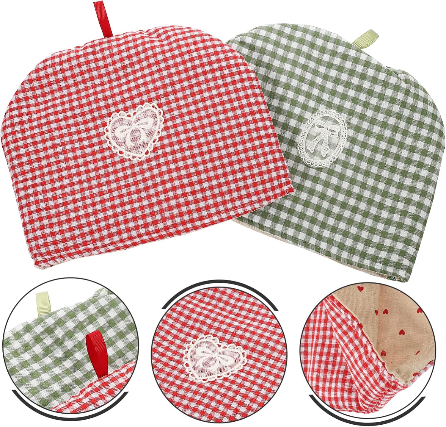 COLLBATH 2pcs Insulated Teapot Cozy Tea Pot Covers Reusable Tea Cozy for Teapot Heat Retaining Cover Kitchen Supplies