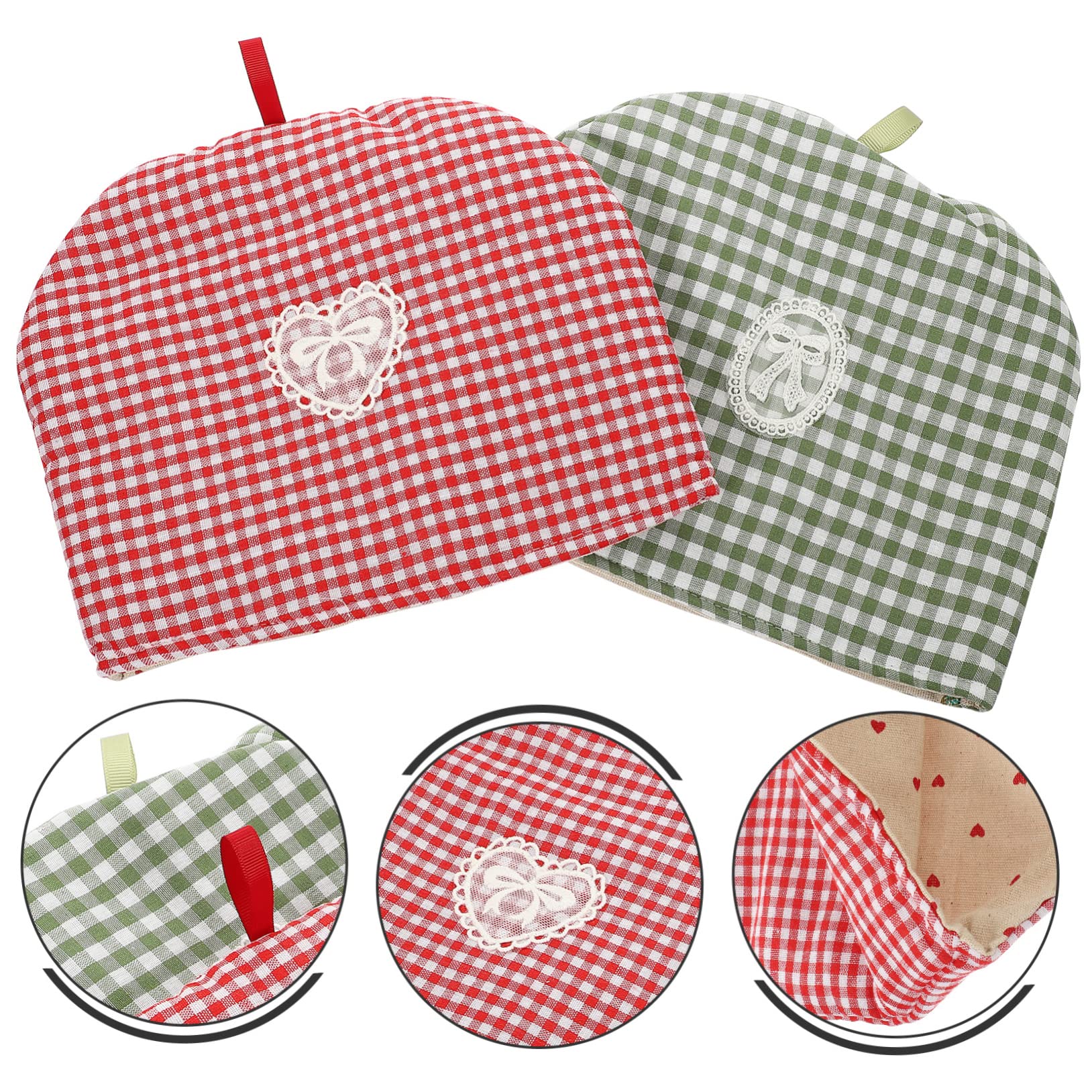 COLLBATH 2pcs Insulated Tea Pot Cover Kettle Warmer for Small Tea Kettle Cozy Decorative Pattern Reusable Hot Pot Sleeves