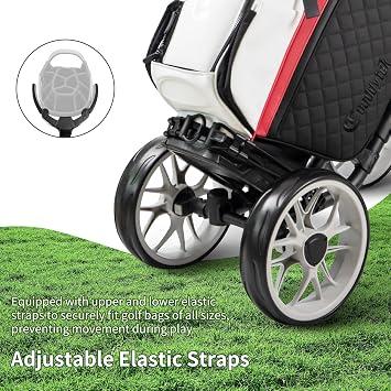 CaddyTek CaddyCruiser One Version 8 Golf Push Cart - 4 Wheels, One Click Folding, Lightweight, Compact, Easy to Open and Store
