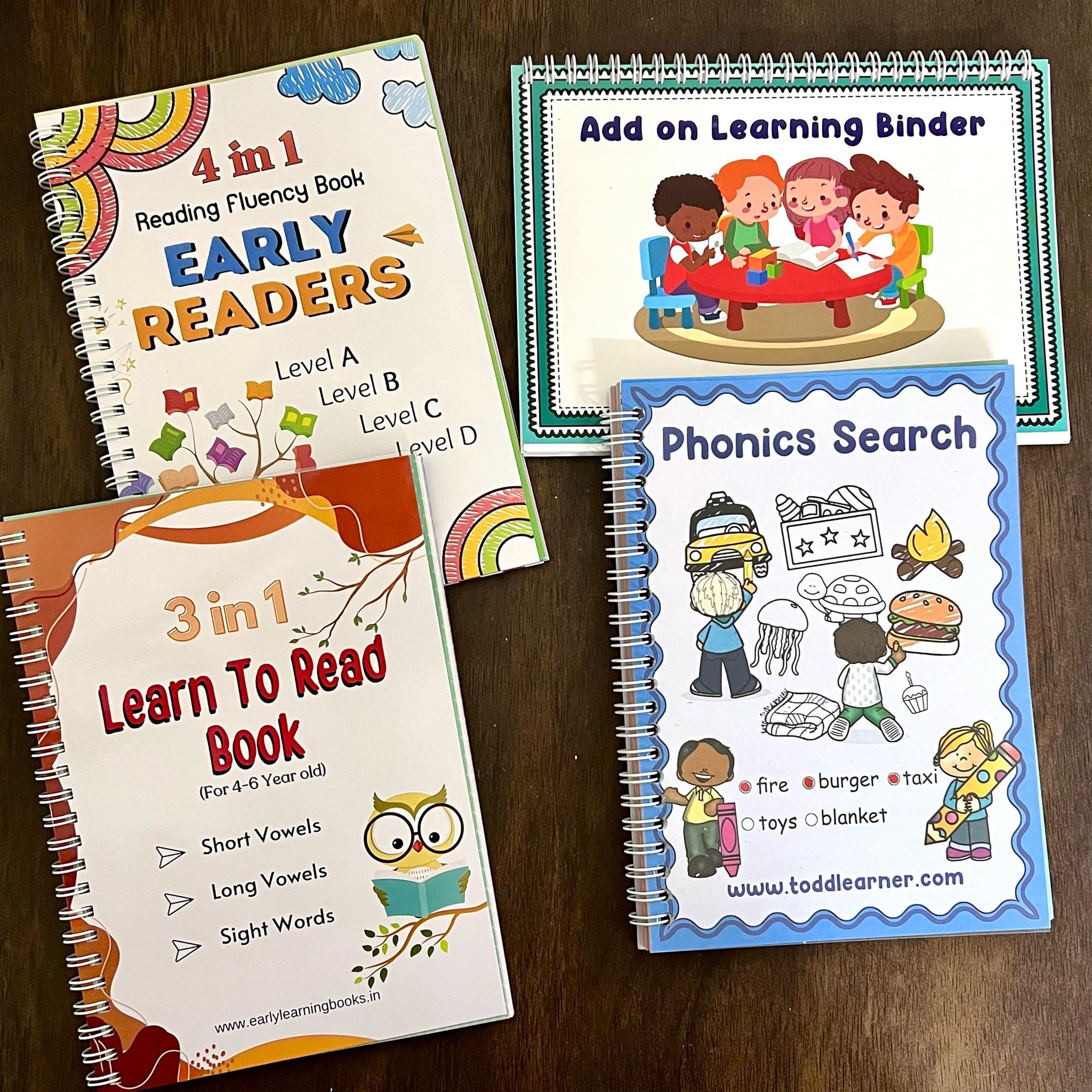 The Early Learning Kindergarten Books Bundle for Kids. Set of 4 essential reading books.(Value Pack)