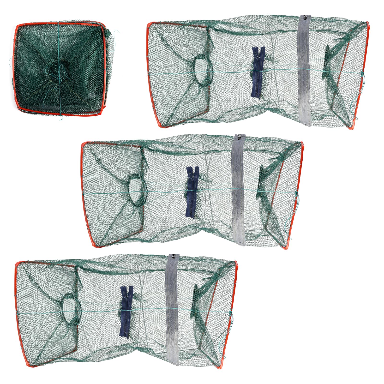 GOMETY Piège À Poissons Appâtés: 3 Pièces Nasse À Poisson Pliable, Éfficace Nasse À Anguille, Pour La Pêche En Eau Douce Et Salée (50 * 24 * 24cm)