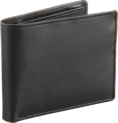 Perry Ellis Cartera Gramercy para hombre 100% piel delgada cartera con cierre plegable, negro, talla única, Negro -