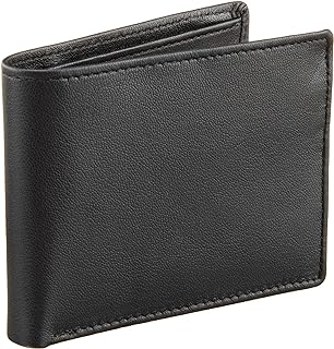 Perry Ellis Portfolio Men's Gramercy 100% Leather Slimfold Wallet With Bifold Closure, Black, One Size