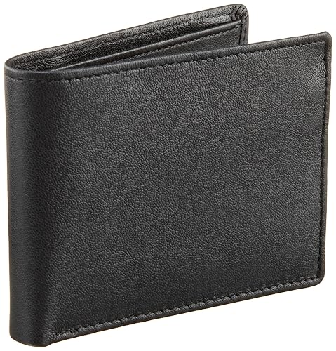 Portfolio Men's Gramercy 100% Leather Slimfold Wallet With Bifold Closure,
