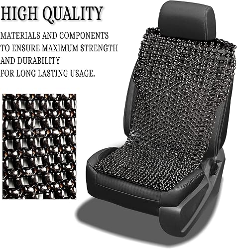 Miniatura 2 de Zento Deals Funda de asiento con cuentas de madera real, cojín de masaje de madera real, reduce la fatiga, el automóvil, camión o tu silla de oficina