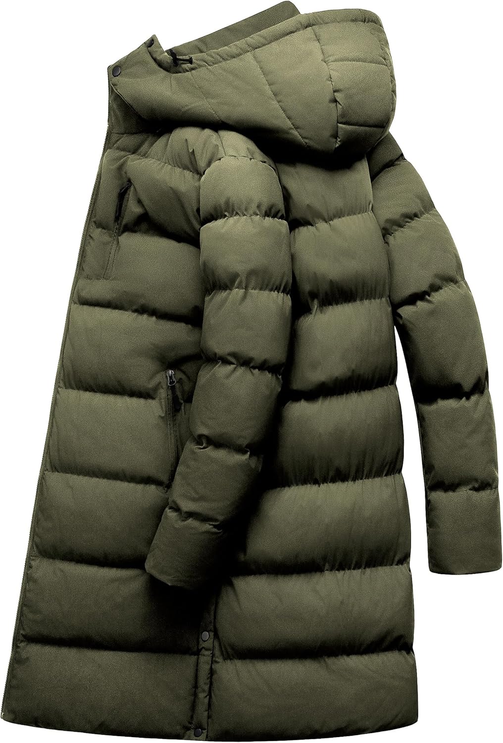 Men's Winter Coat Extra Long Puffer Jacket Waterproof Thicken Parka Insulated Outerwear with Removable Hood - Image 2