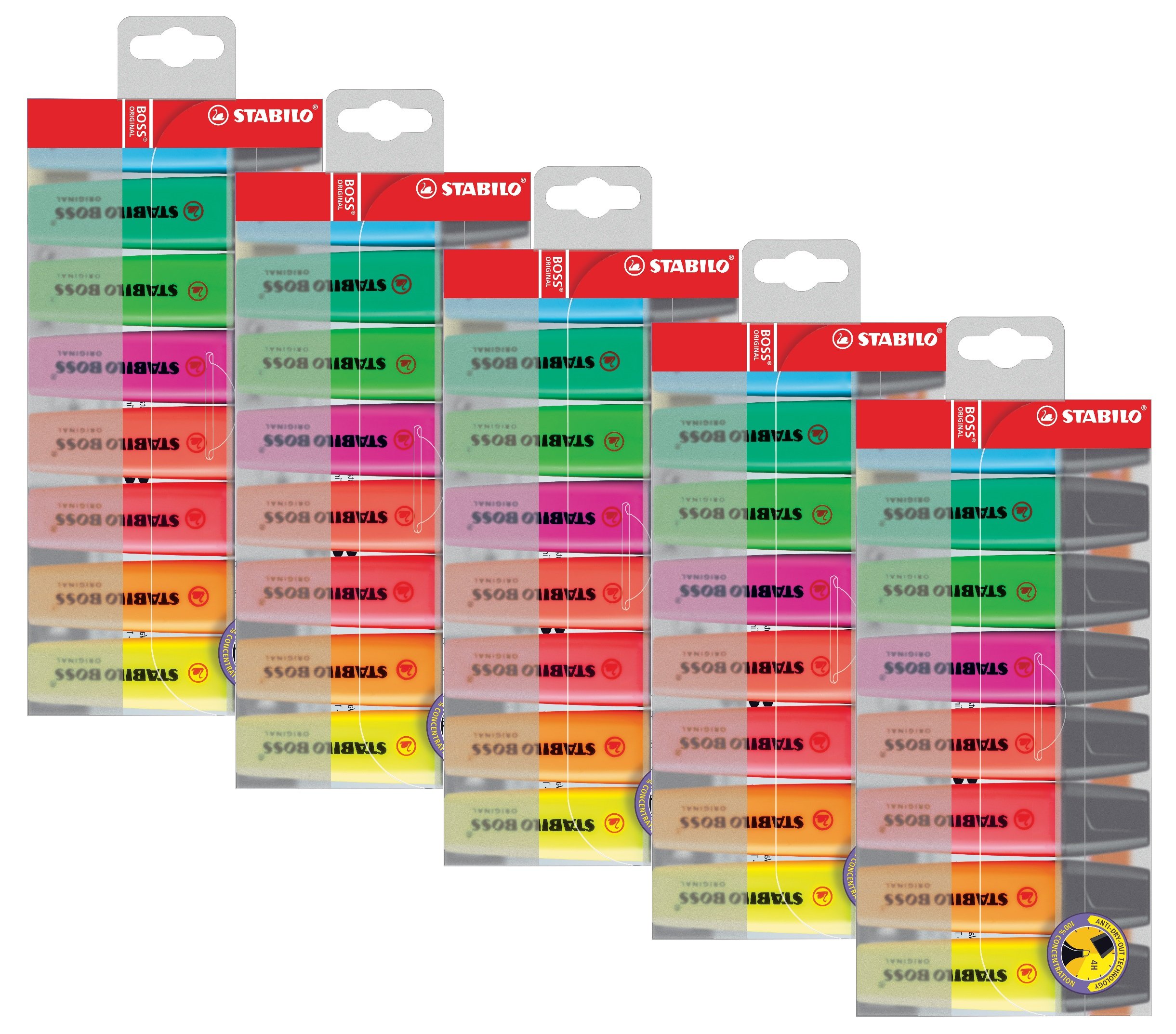 Textmarker - STABILO BOSS ORIGINAL - 5x 8er Pack