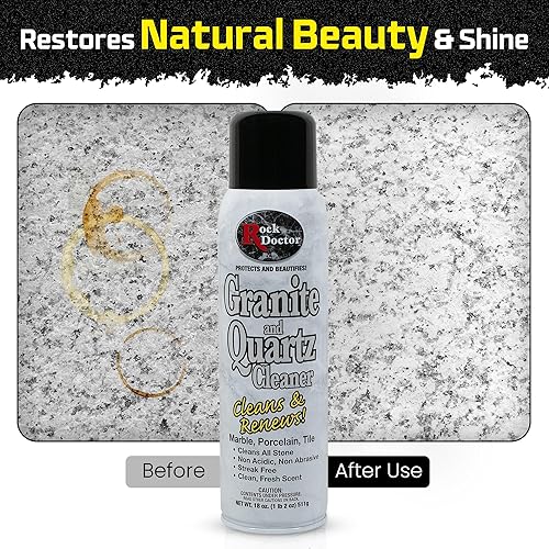 Miniatura 4 de Rock Doctor Spray limpiador de granito y cuarzo, lata de 18 onzas, limpia azulejos, mármol, encimera de cocina y superficies de piedra natural,