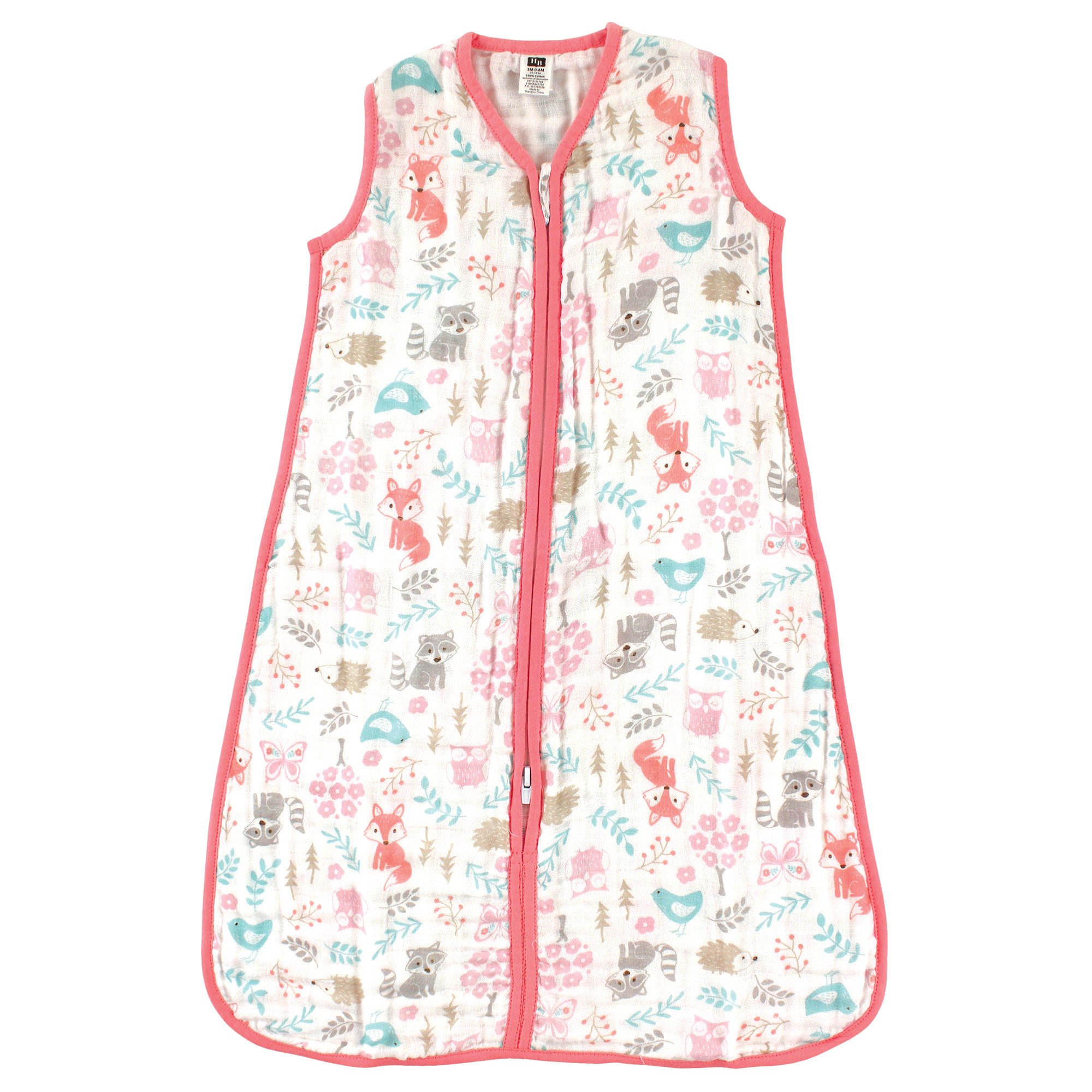Hudson Baby Bebé, unisex Muslin Sleeping Bag mameluco - Rosado -