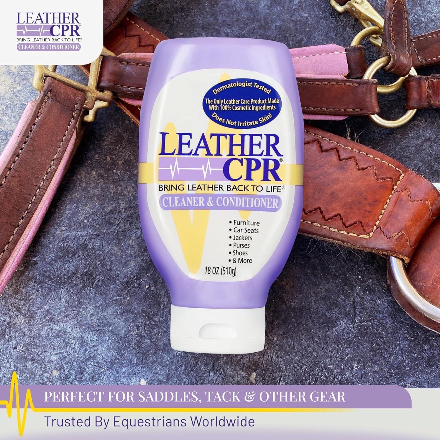Leather CPR | Best Leather Cleaner & Best Leather Conditioner - Formulated In One Product - Cleans, Restores, Conditions, Protects Furniture, Car Seats, Purses, Shoes, Boots, Saddles/Tack, Jackets, 18oz : Automotive