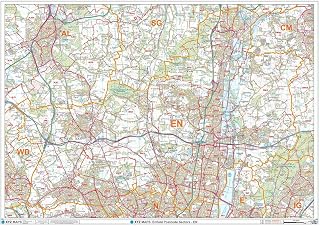 Enfield- EN - Postcode Wall Map - Paper