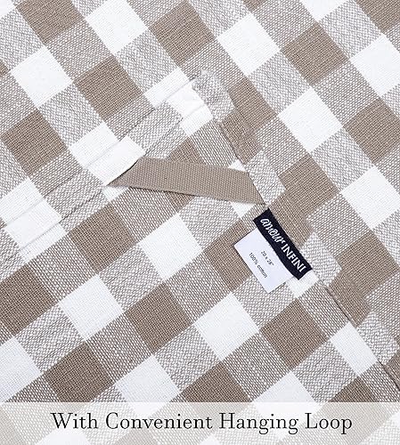 Miniatura 4 de AMOUR INFINI Buffalo - Juego de 4 paños de cocina de algodón flameado de gran tamaño, paños de cocina para limpiar y secar platos (beige, 28 x 20