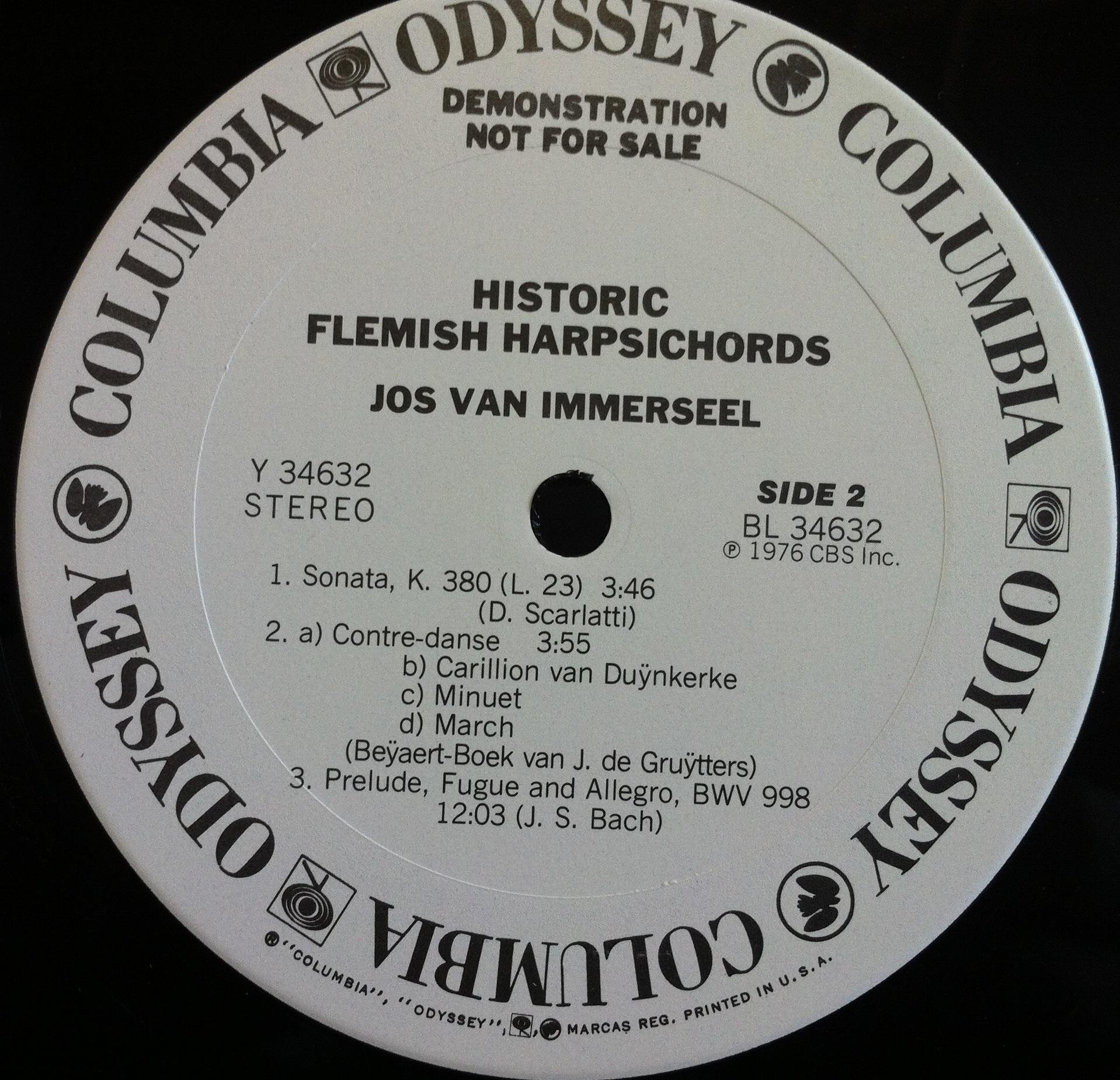 JOS VAN IMMERSEEL PLAYS HISTORIC FLEMISH HARPSICHORDS vinyl record - Image 2