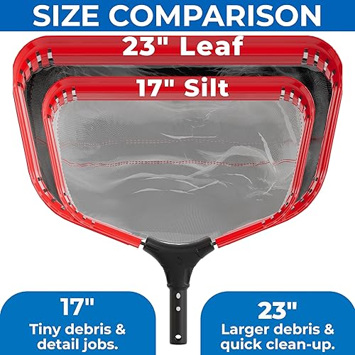 Vista 48 de ProTuff - Red de desnatador de piscina, viene con red plana resistente, malla fina para hojas, limo y polen, marco de aluminio fuerte, clip