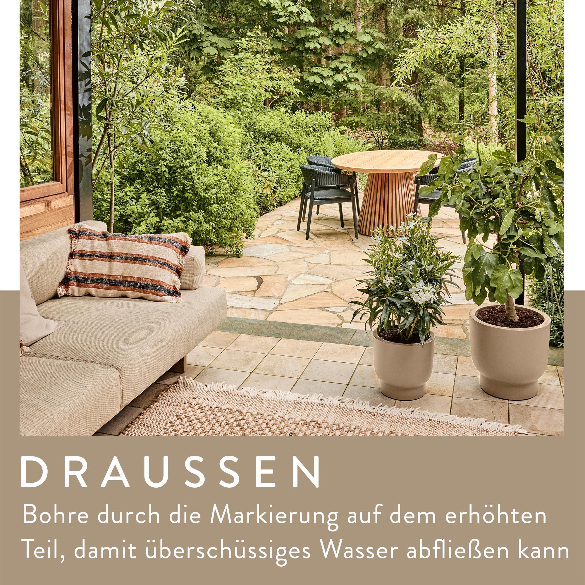 elho Amber Grail 30cm Blumentopf - Balanced Beige | ∅ 29.5 x H 28.3 cm | für den Innen- und Außenbereich | 100% recyceltes Plastik