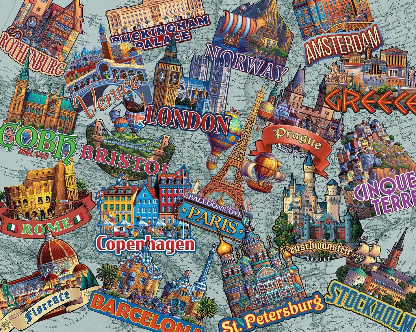 Dowdle Jigsaw Puzzle - Travel Europe - 300 Piece