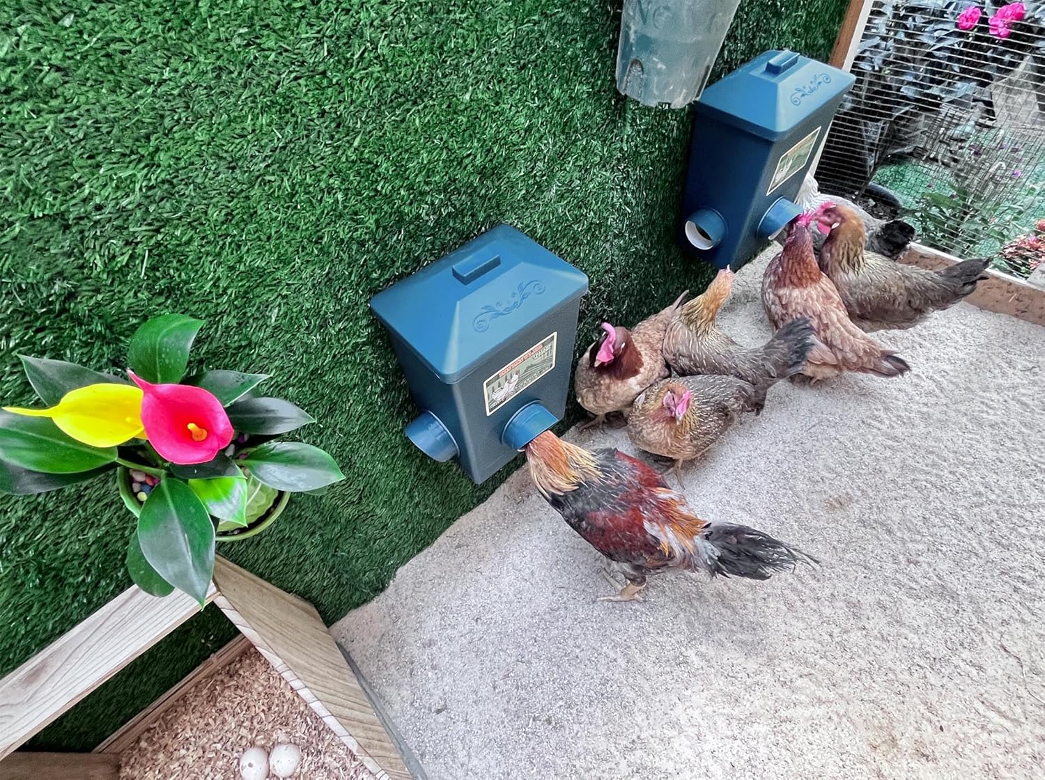 Chicken Feeder, Hanging Automatic Chick Feeders, Chicken Coop Accessories(52 Pounds / 2 Pcs)