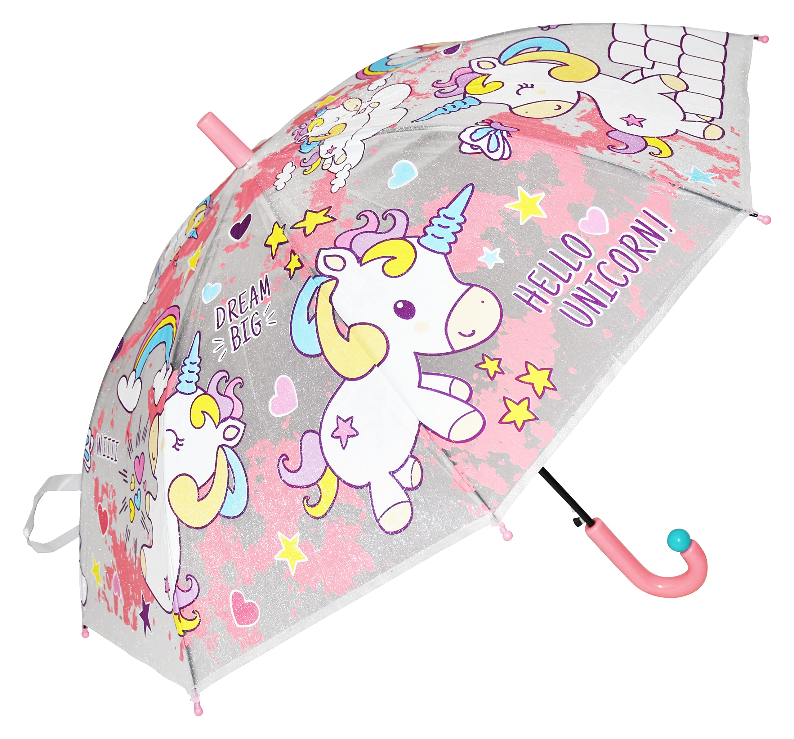 ™ Unicorn Glitter Umbrella for kids Multicolor Shining Unicorn Umbrella for Girls, Shining Eva Baby Unicorn Chatri for Children Girls and Boys Cartoon Printed Kids chatri for Rain ( 1Pc Random Color)-image-12