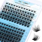 Cluster Lashes GEMERRY Lash Clusters 144 PCS Individual Lashes Two Styles Eyelash Clusters Wide Stem Soft Comfortable Lash Extension Clusters DIY at Home(Cloud/Rain-0.07-D-8-16MIX)