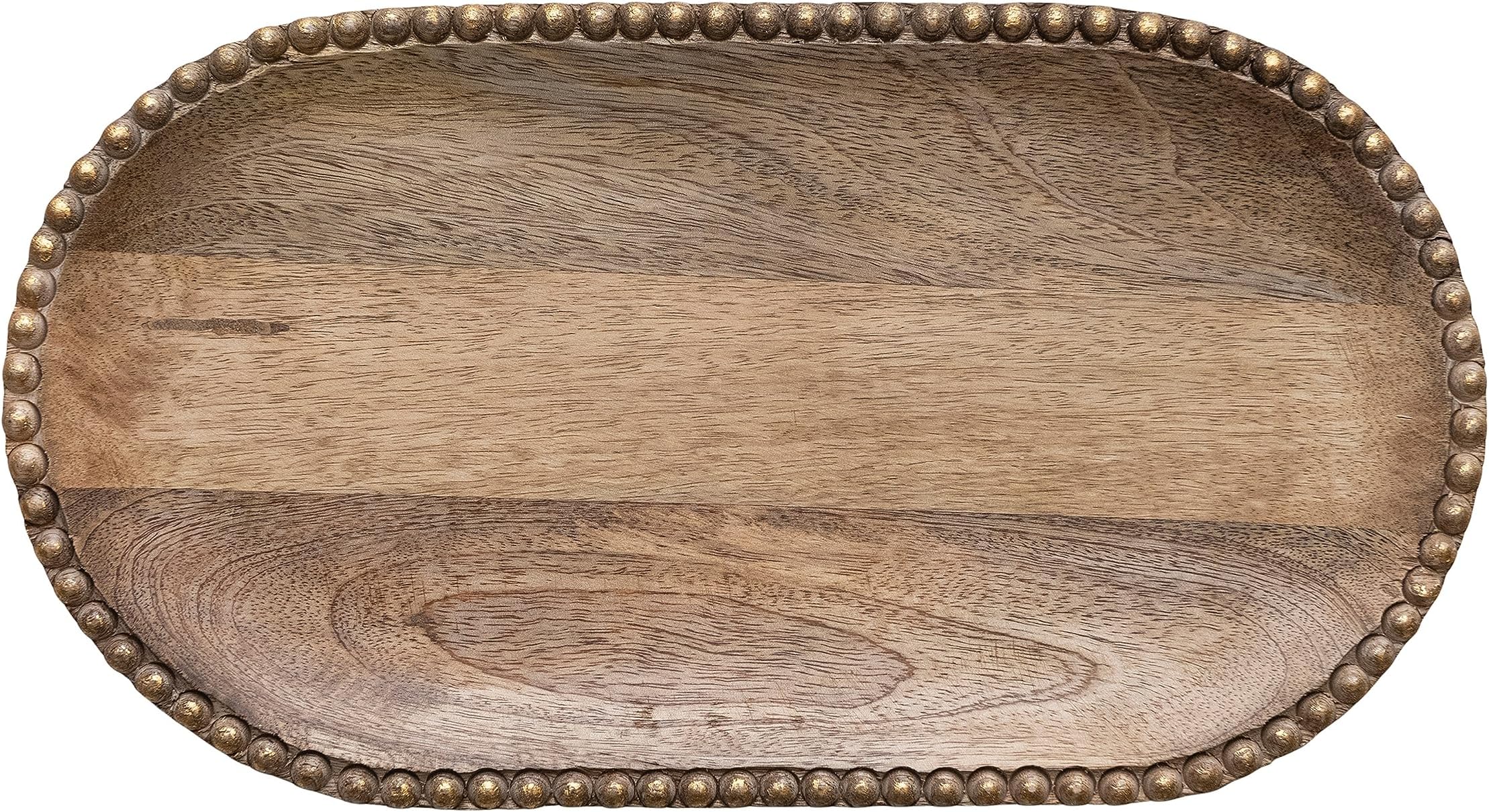 Creative CoOp Decorative Mango Wood Handles and Laser Etched Botanicals for Design