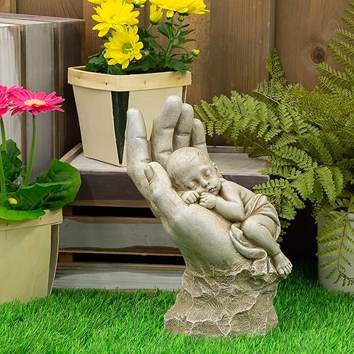 Miniatura 2 de Joseph's Studio de Roman Inc., en la palma de su mano, colección de jardín, estatua religiosa, santa familia, memorial, ángel, santo patrón,