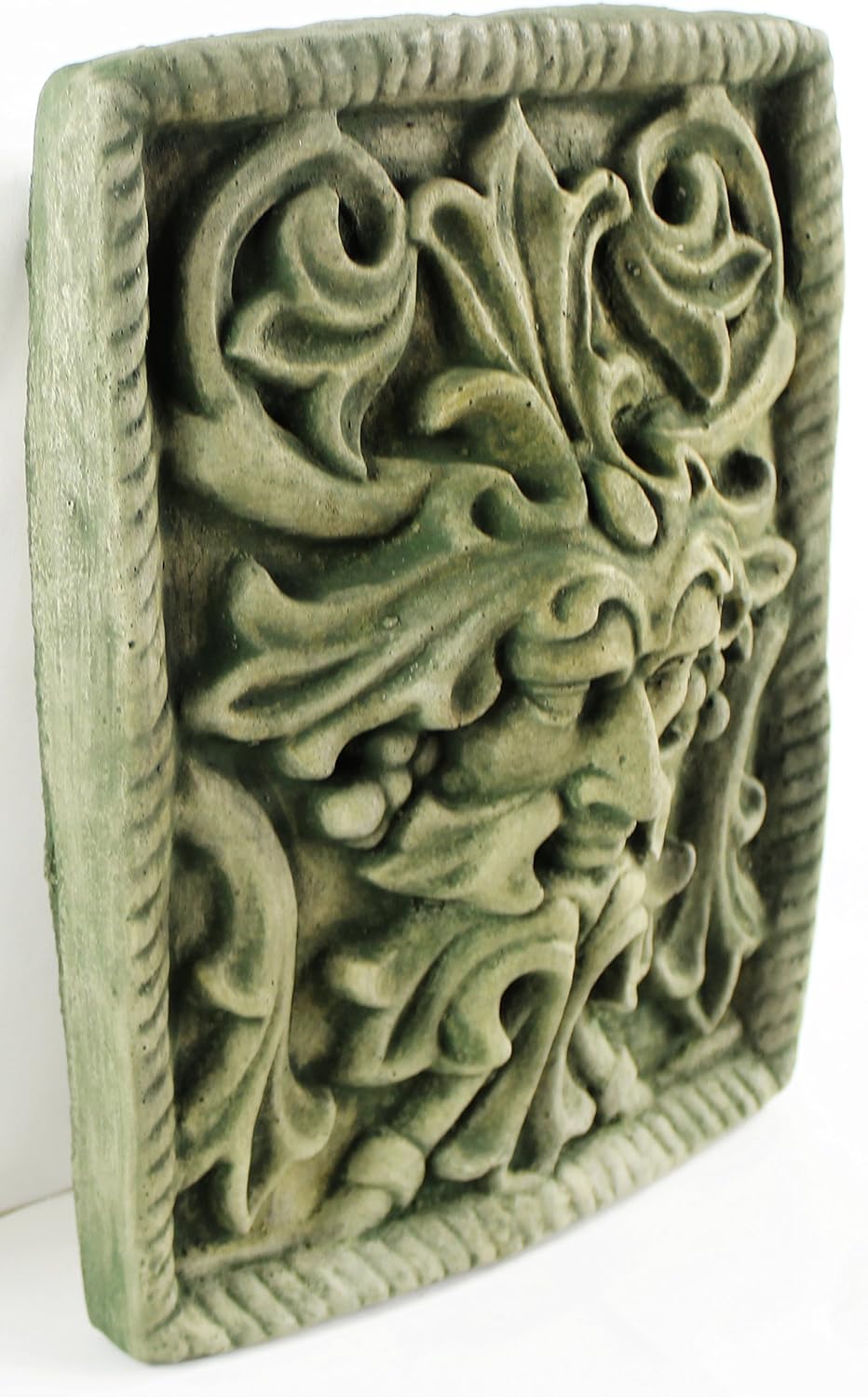 Green Man Concrete Wall Plaque European Medieval Sculpture Cement Figure Cast Stone Figurine Wall Art Plaque