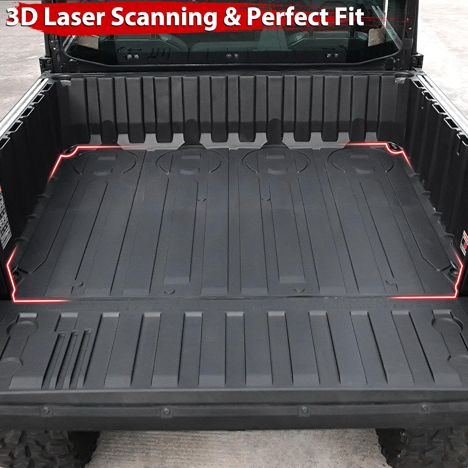 Cargo Bed Mat for Polaris Ranger XD 1500, Rear Rubber Cargo Bed Mat All Weather Protection Slush Liner for Polaris Ranger/Crew XD 1500 2024 2025 Accessories (Replace# 2889106)
