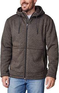 Free Country Men's Hoodie Sherpa Lined Heavyweight Zip Up Fleece Thick Warm Winter Hooded Sweatshirt Jacket-Mountain