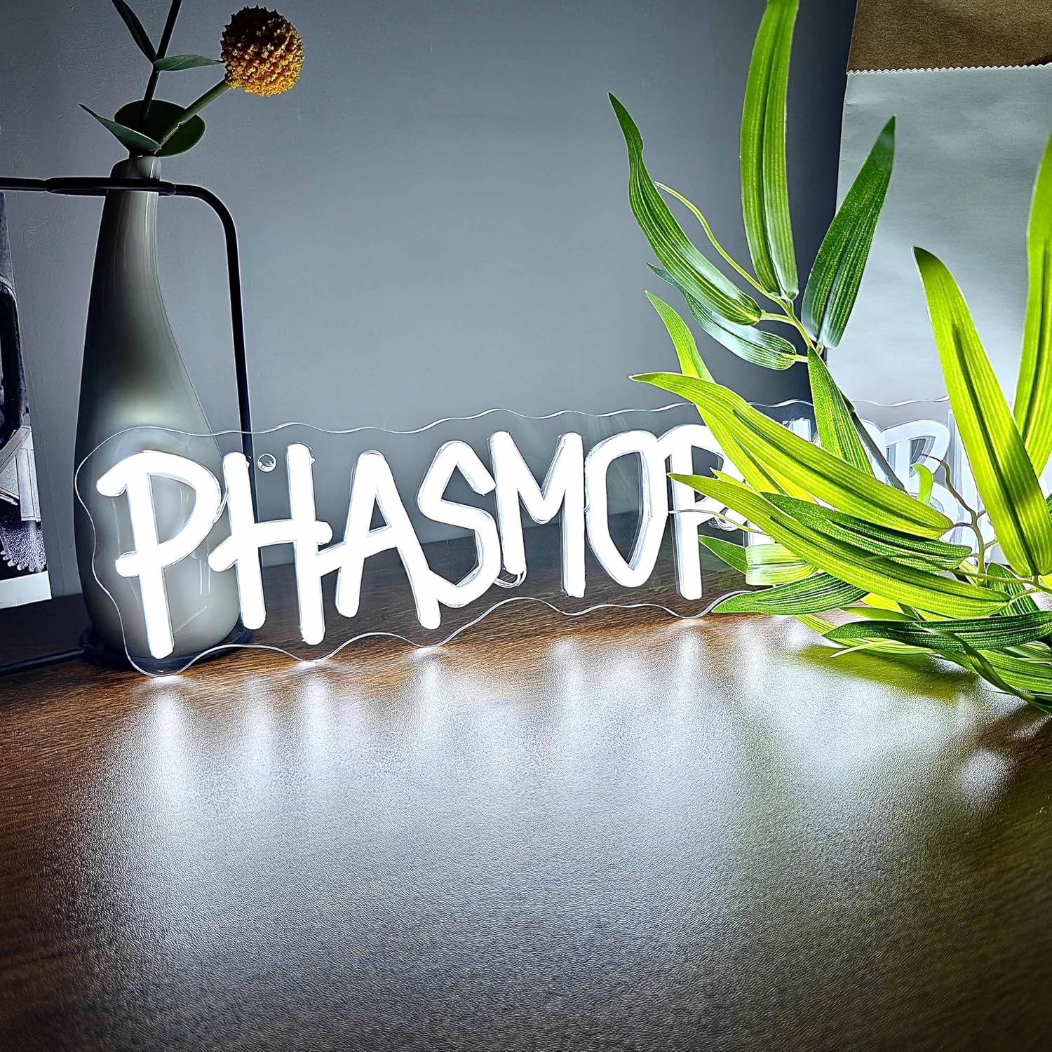 Ghost Hunting Spirit Neon Sign, 16.5" Dimmable LED Wall Decor, Horror Themed Gaming Light for Room Aesthetic, USB Powered Signs for Game Room, Bedroom, Studio & Gifts for Gamers
