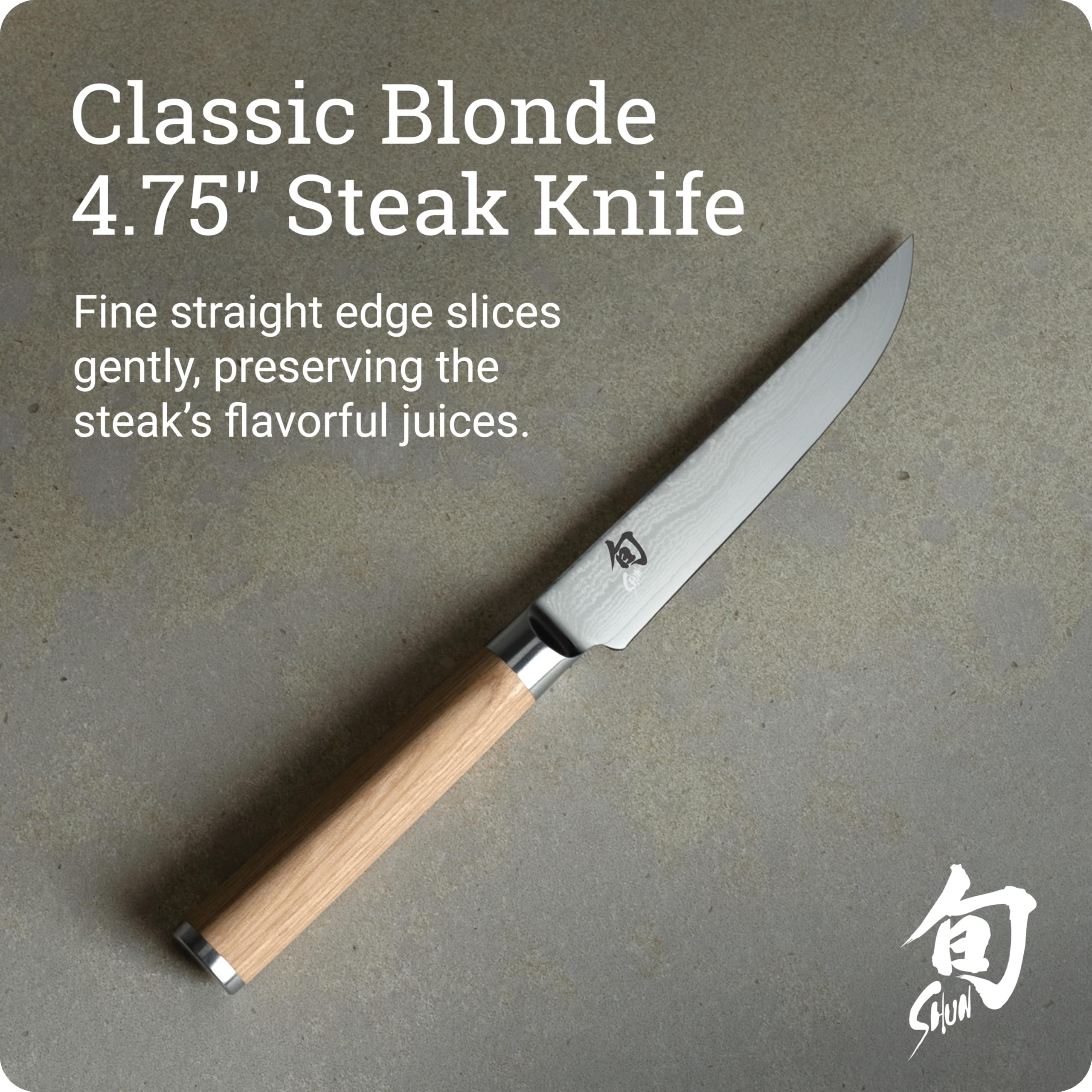 Shun Classic Blonde Steak Knife, 4.75 inch VG-MAX Steel Blade
