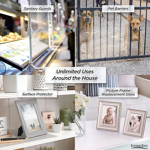 Miniatura 6 de Icona Bay Plexiglás PET, láminas de plástico finas y flexibles (4 x 6 x 0.03 pulgadas, transparente, paquete de 5), fácil de cortar para proyectos