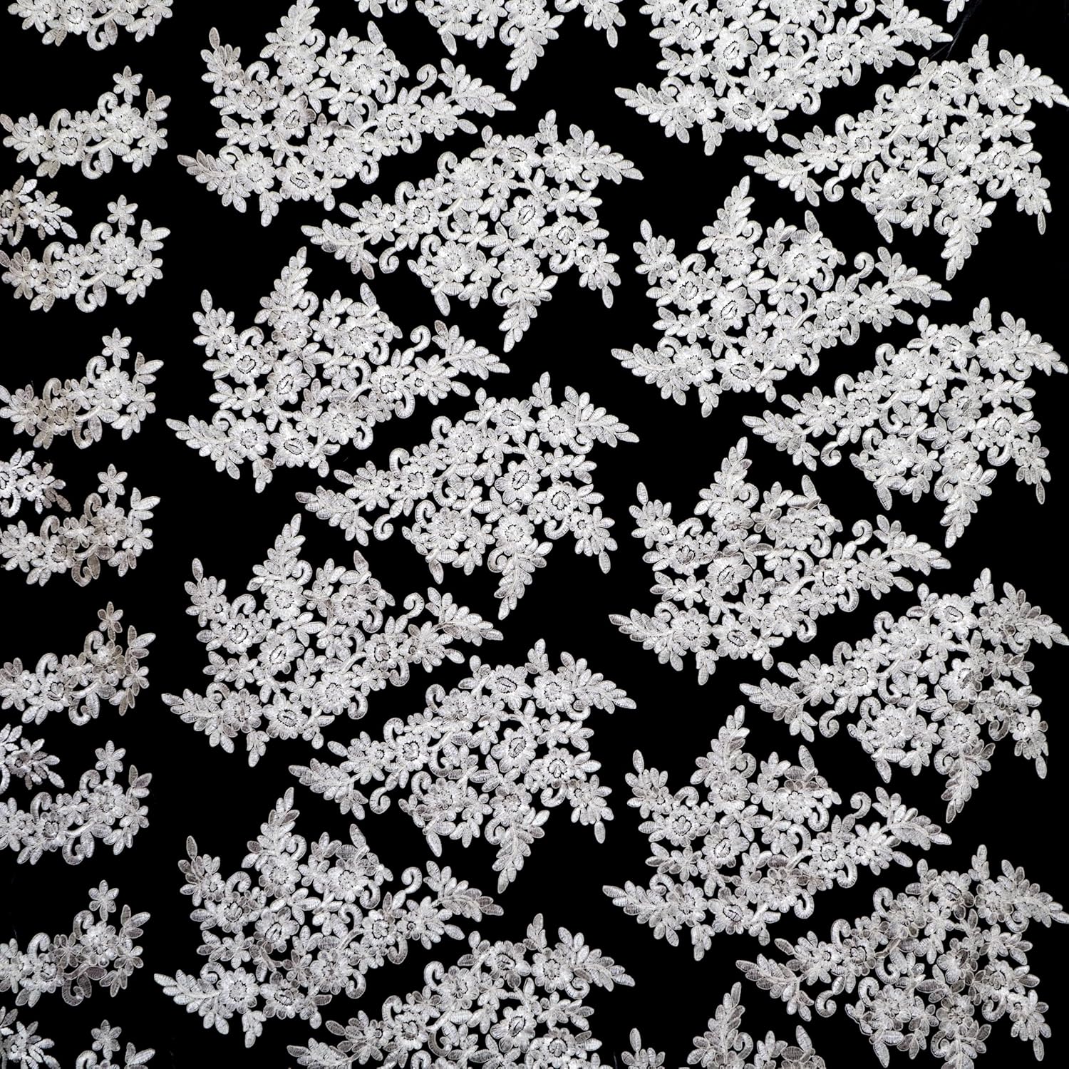 White Lace Fabric 5 Yards, Floral Embroidery Tulle Material Lace Fabric by The Yard for Wedding Party Dress