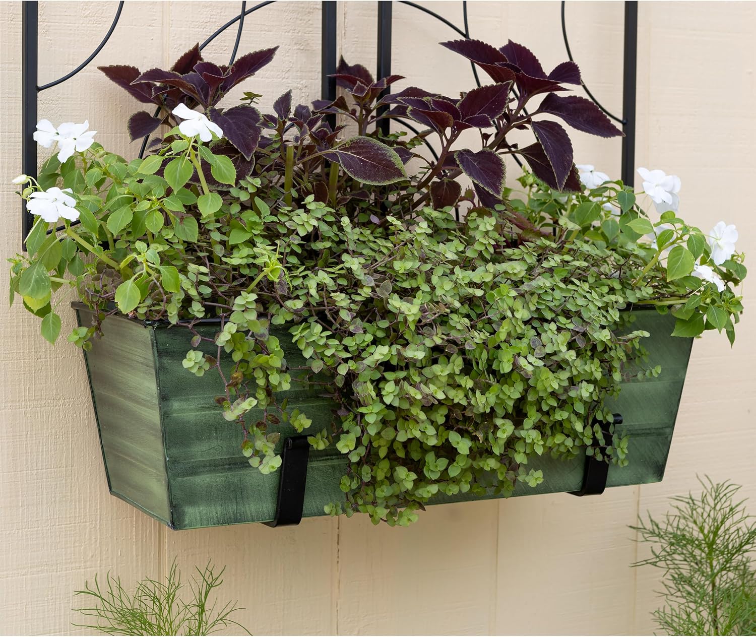 Medium Green Flower Box- Wall Brackets