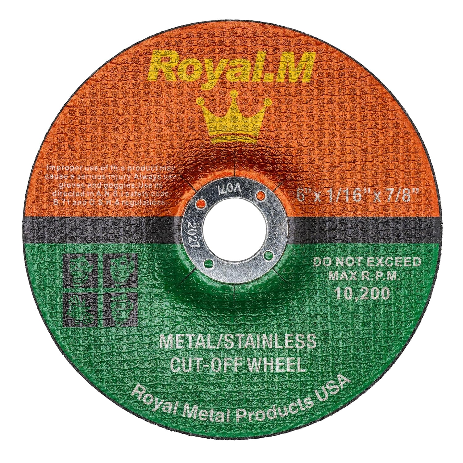 6" x 1/16" x 7/8" DEPRESSED Metal and Stainless Cutting/Cut-Off Wheel - 25 pcs.