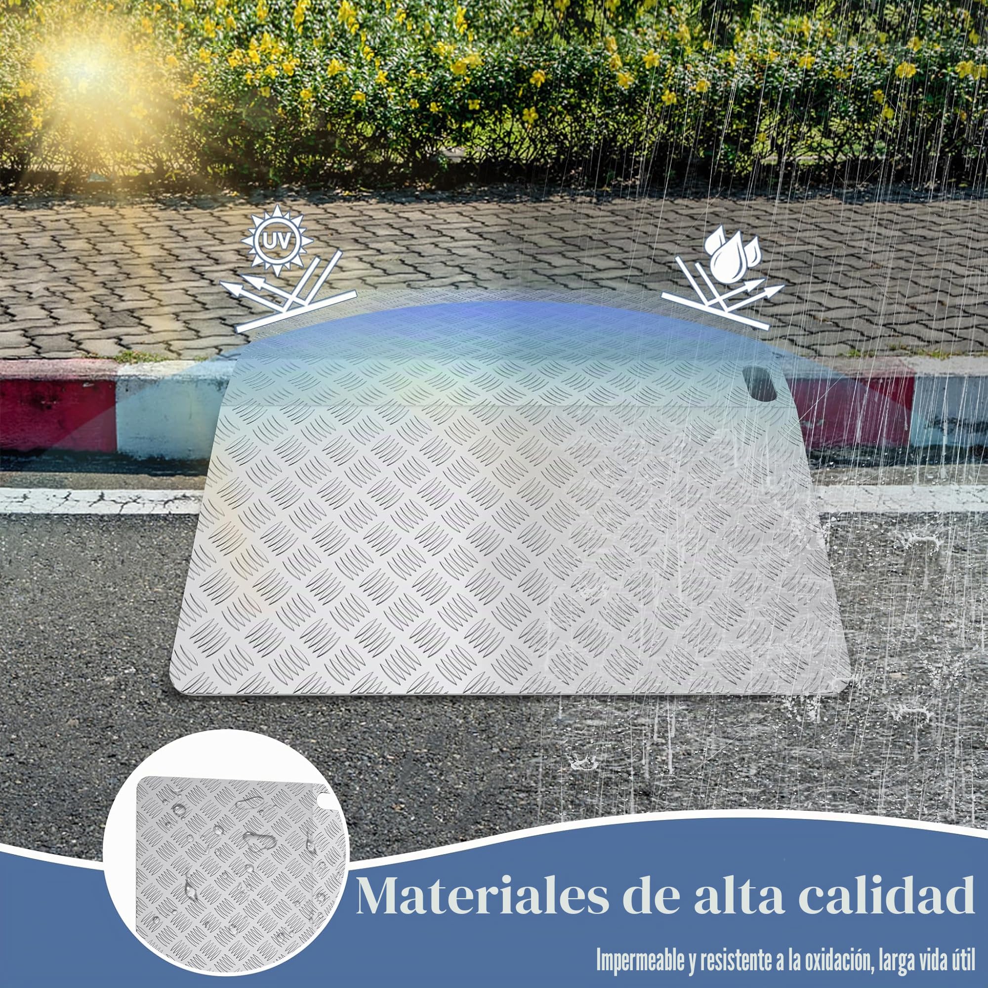 FIVMEN Rampa para silla de ruedas de aluminio, rampa de umbral de puerta, rampa para silla de ruedas, capacidad de carga 270 kg, rampa de umbral de puerta, bordillo, altura 10 cm, ancho 100 cm