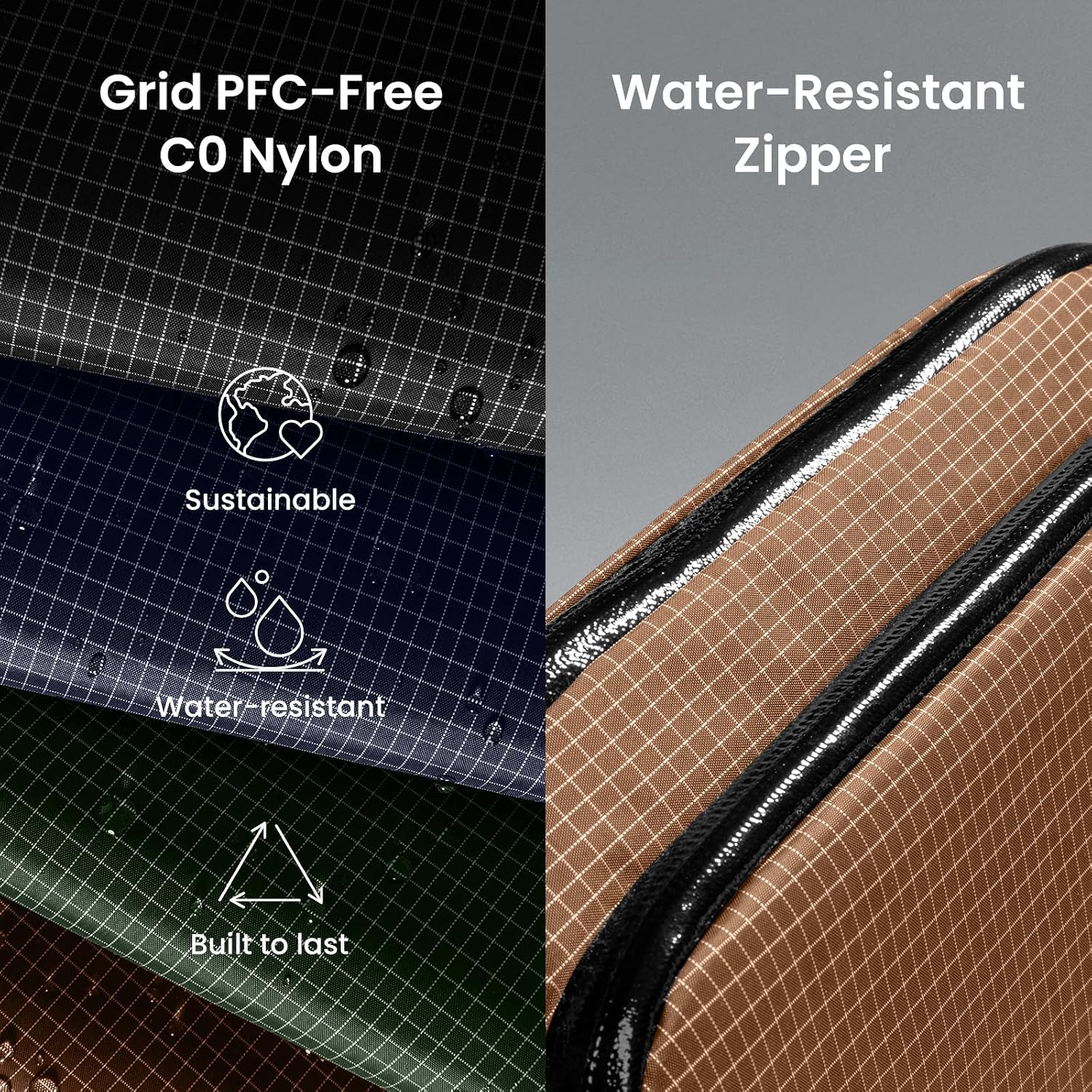 tomtoc Electronic Organizer Travel Case Performance, Dual Compartment Bag | Water Resistant Cable Organization Storage for Charger, Cord, Phone, Hard Drive, Power Bank, Accessories Travel Essentials