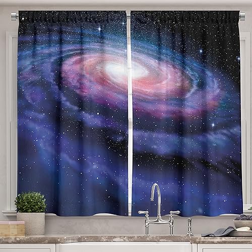 Miniatura 17 de Ambesonne - Cortinas de flores para la cocina, girasoles de verano en acuarela con tonos pastel suaves y pétalos grandes, juego de 2 cortinas para