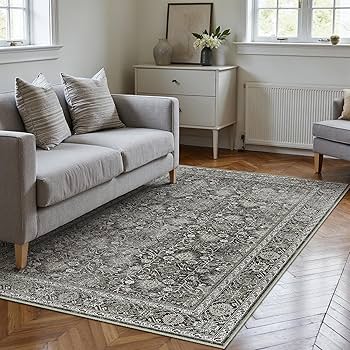 Amazon.com: PureCozy Vintage Area Rug 4x6 Black Entryway