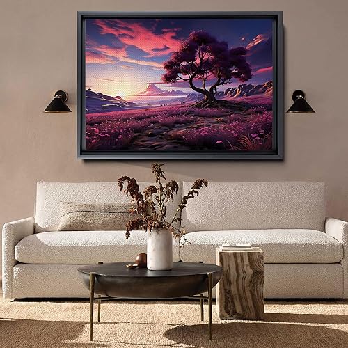 Miniatura 2 de Old growth Crepe Myrtle tree in a field of Lavender, canvas print, beautiful wall art, nature and landscape, ready to hang wall art