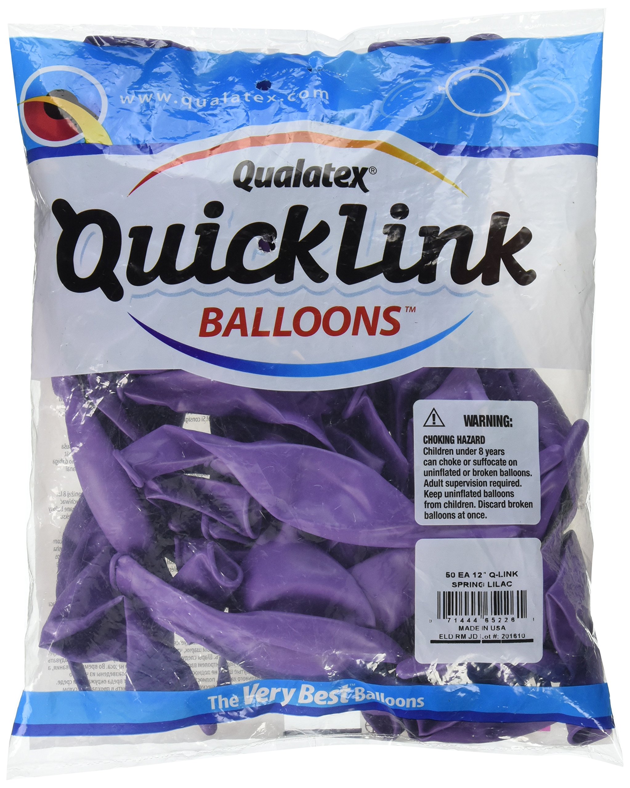 Qualatex 65226 Quick Link Latex Balloons, Spring Lilac, 12-Inch, 50-Piece