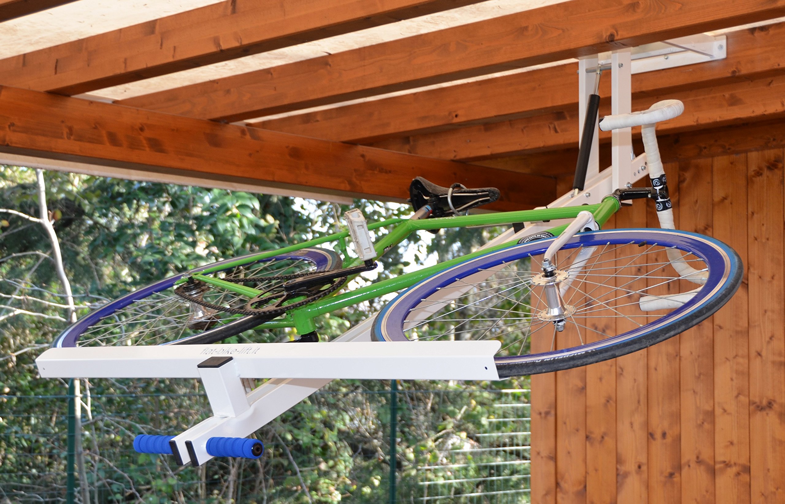 ist der hydropneumatische Fahrrad Deckenlift, den Sie in Ihrer Garage oder in dem Raum verwenden können, in dem Sie Ihr Fahrrad abstellen oder parken