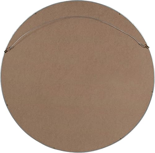 Miniatura 7 de Kate and Laurel Travis - Espejo de pared redondo de madera, 21.6 pulgadas de diámetro, plateado, acento de decoración de pared elegante y glamoroso