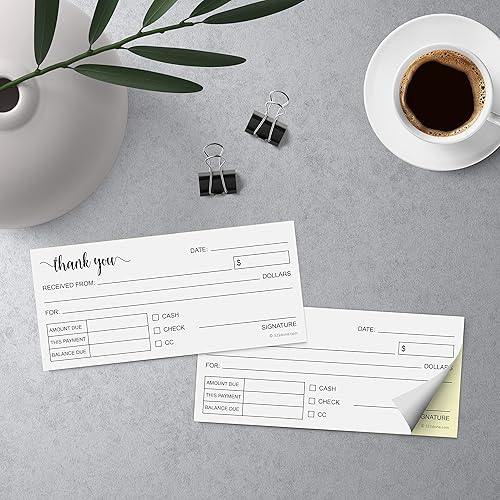 Miniatura 3 de 321Done Paquete de 2 libros de recibos de agradecimiento, 2.75 x 6 pulgadas, tamaño de bolsillo, 2 partes, sin carbono, fabricado en Estados Unidos,