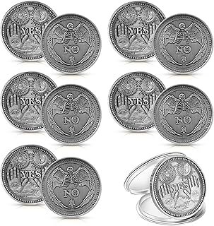 10 Pack Yes No Challenge Coin Decision Maker Coin Kindness Coins Collector's Medallion Souvenir Divination Flip Coin Lucky Metal Coins, Holiday School Office Gift, Party Game Supplies (Silver)